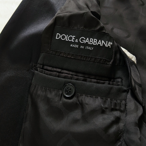 Dolce & Gabbana Martini Fit Black Wool Silk Blazer Suit Jacket | Size 46 - Picture 4 of 16
